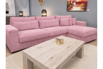 Terheijden 2 Zits + Longchair in roze – kleurimpressie