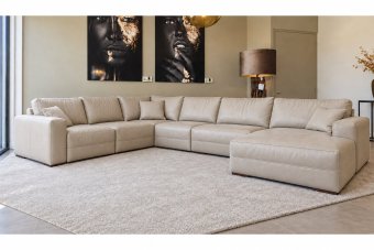 U-Bank Marle in leer – materiaalimpressie
