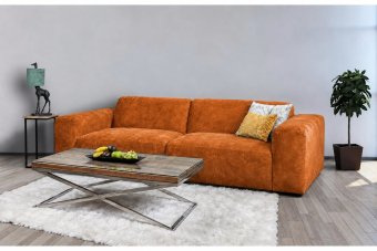 Veenendaal 2 Zits Bank in oranje – kleurimpressie