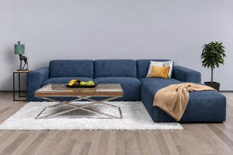 Veenendaal 2 Zits + Longchair in blauw – kleurimpressie