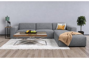 Veenendaal 2 Zits + Longchair in grijs – kleurimpressie