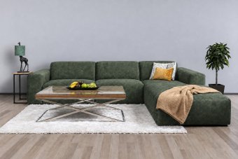 Veenendaal 2 Zits + Longchair in groen – kleurimpressie