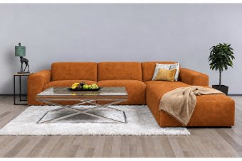 Veenendaal 2 Zits + Longchair in oranje – kleurimpressie
