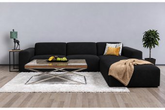 Veenendaal 2 Zits + Longchair in zwart – kleurimpressie