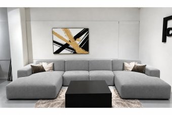 Veenendaal Longchair + 2 Zits + Longchair in grijs – kleurimpressie