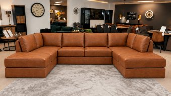 Taupe bank Veneto · Ottomaan + 2 Zits + Ottomaan 306cm – A-meubel
