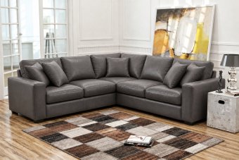 Venlo 2 + Hoek + 2 zits in leer – materiaalimpressie
