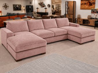 Taupe bank Venlo · Longchair + 2 Zits + Longchair 324cm – A-meubel