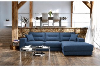 Venray 2 Zits + Longchair in blauw – kleurimpressie
