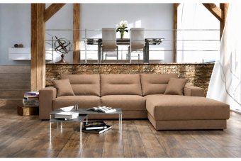 Venray Longchair in bruin – kleurimpressie