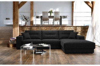 Venray Longchair in zwart – kleurimpressie