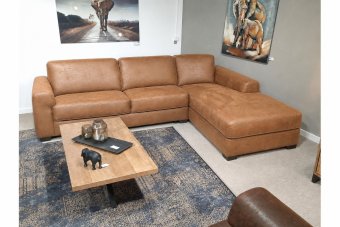 Voorburg 2 Zits + Longchair Klein in cognac – kleurimpressie
