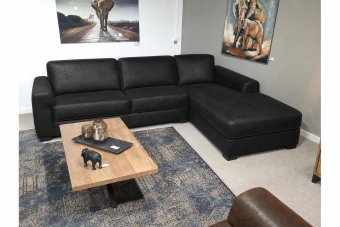 Voorburg 2 Zits + Longchair Klein in zwart – kleurimpressie