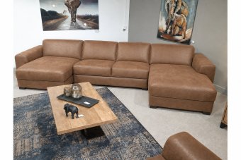 Voorburg Longchair Klein + 2 Zits + Longchair Klein in bruin – kleurimpressie