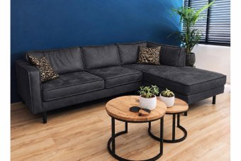 Westervoort Longchair in antraciet – kleurimpressie