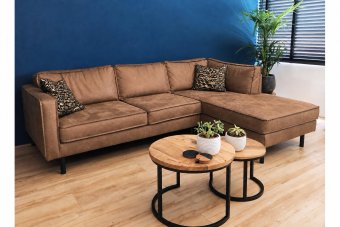 Westervoort Longchair in bruin – kleurimpressie