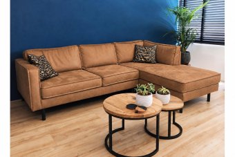 Westervoort Longchair in cognac – kleurimpressie