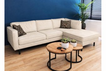Westervoort Longchair in creme – kleurimpressie