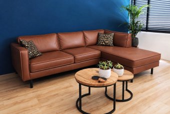 Westervoort Longchair in kunstleer – materiaalimpressie