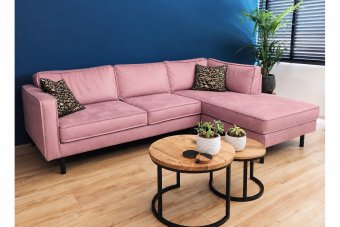 Westervoort Longchair in roze – kleurimpressie