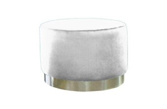 Witte Poef Lexmond 45x51cm met spiegelrand – A-meubel
