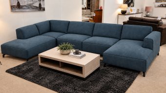 Taupe bank Wolvega · Ottomaan + 2 Zits + Longchair 325cm – A-meubel