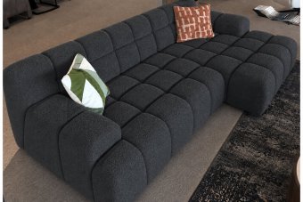 Zuidlaren 2 Zits Diep + Longchair  Diep in antraciet – kleurimpressie