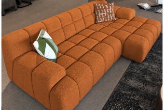 Zuidlaren 2 Zits Diep + Longchair  Diep in oranje – kleurimpressie