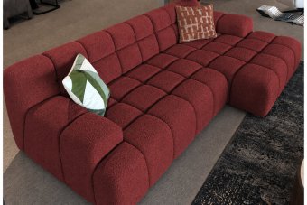 Zuidlaren 2 Zits Diep + Longchair  Diep in rood – kleurimpressie