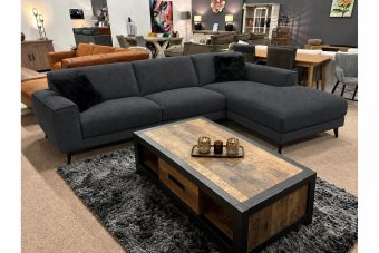 Zwolle 2 Zits + Longchair in antraciet – kleurimpressie
