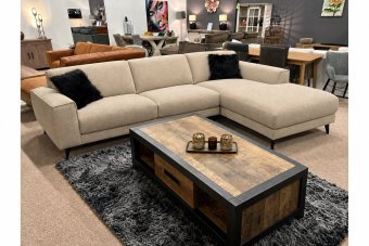 Zwolle 2 Zits + Longchair in beige – kleurimpressie