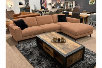 Zwolle 2 Zits + Longchair in cognac – kleurimpressie