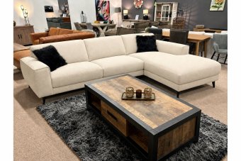Zwolle 2 Zits + Longchair in creme – kleurimpressie