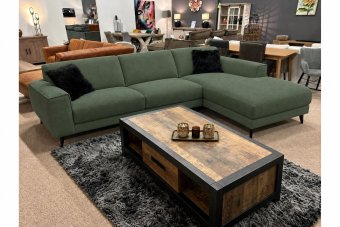 Zwolle 2 Zits + Longchair in groen – kleurimpressie
