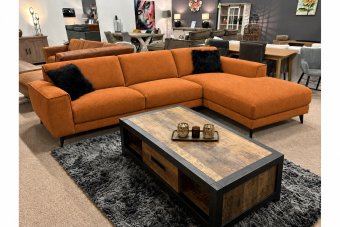 Zwolle 2 Zits + Longchair in oranje – kleurimpressie