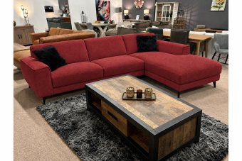 Zwolle 2 Zits + Longchair in rood – kleurimpressie