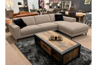 Zwolle 2 Zits + Longchair in taupe – kleurimpressie