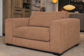 Almere Loveseat in bruin – kleurimpressie