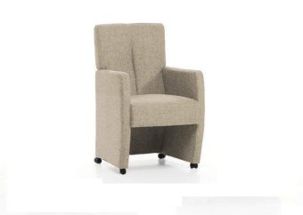 Eetkamerstoel Barcelona met armleuning – beige eetkamerstoel