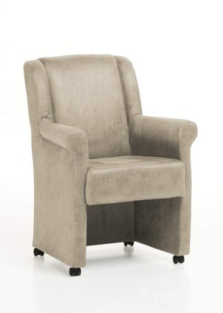 Eetkamerstoel Mandy met wielen – beige eetkamerstoel
