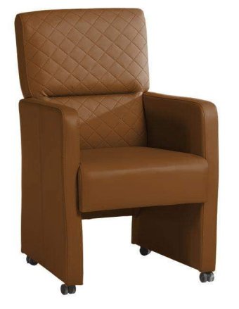 Eetkamerstoel Dakota – cognac eetkamerstoel met armleuning
