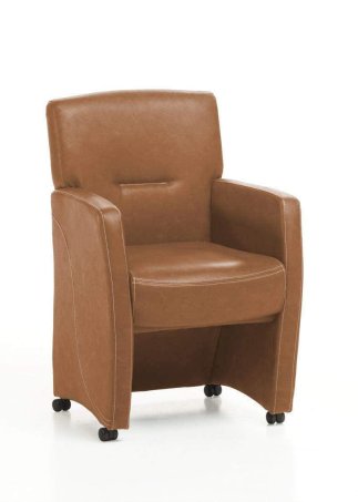 Eetkamerstoel Cindy – cognac stoel woonkamer