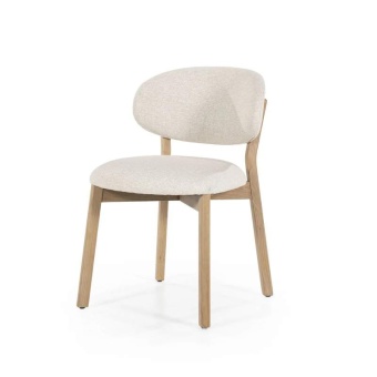 Eetkamerstoel Mikky Naturel hout - Beige Moon - 96174 – beige eetkamerstoel