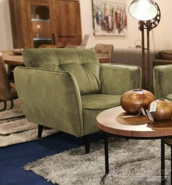 Fauteuil Akker – groen fauteuil met armleuning