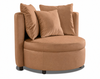 Fauteuil Lellens in cognac – kleurimpressie