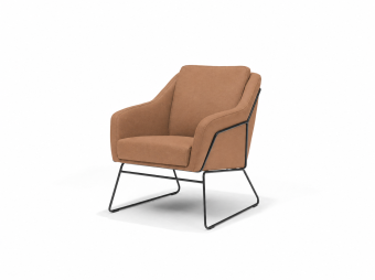 Fauteuil Grace in cognac – kleurimpressie