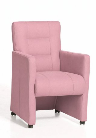 Stoel Donna met wieltjes in roze – kleurimpressie