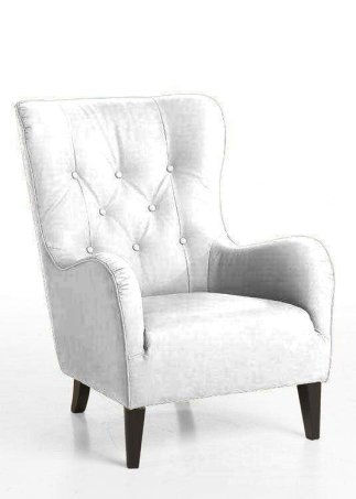 Fauteuil James – wit velvet fauteuil