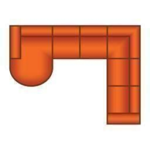 Longchair Rond + 2 Zits + Hoek + 2 Zits