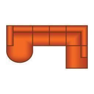 Longchair Rond + 2.5 Zits + Ottomaan